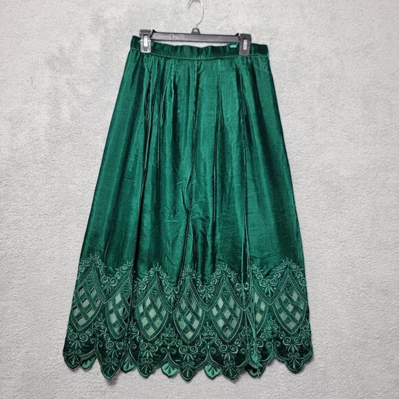Vintage Cloak of‎ Many Colors Liberty Lucrezia Green Velvet Top & Skirt Size 12 - Picture 2 of 14